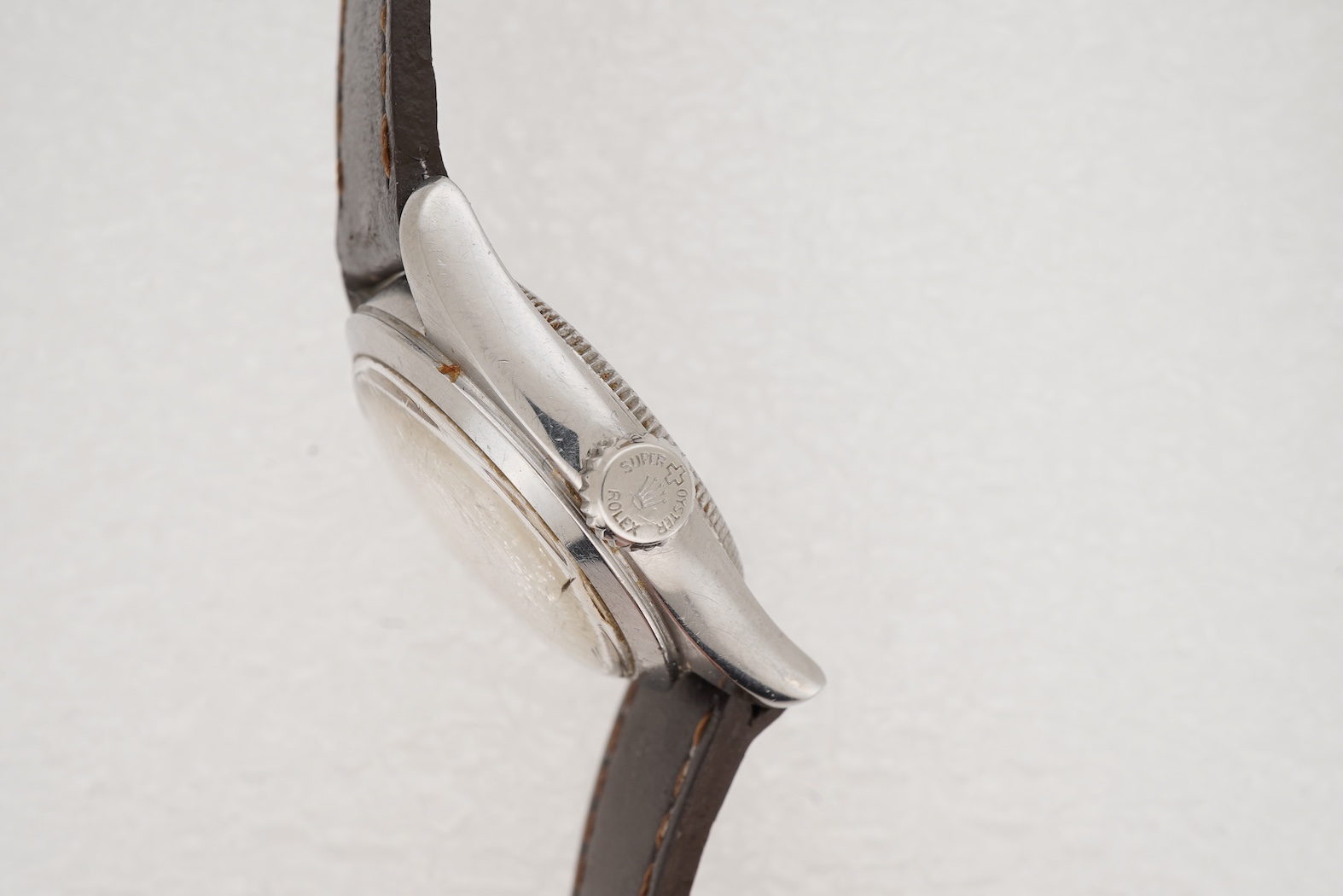 A gentleman's 1950's stainless steel Rolex Oyster Speedking Precision manual wind wrist watch